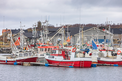 Fishing boats in Vestmannaeyjar island port, Iceland