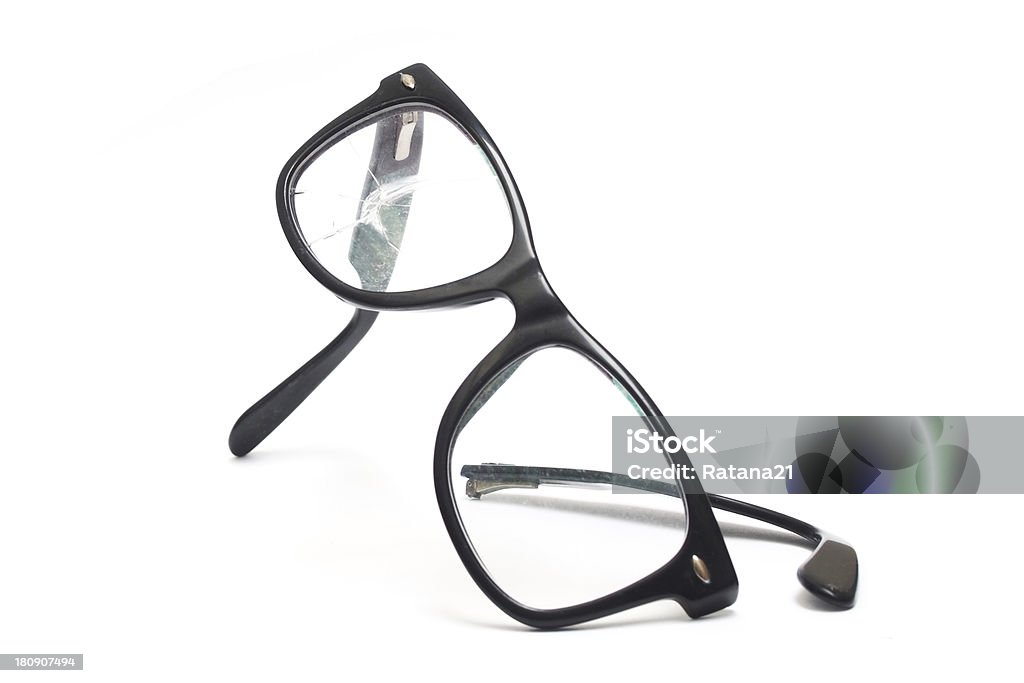 Broken glasses Broken glasses on White Background Broken Stock Photo