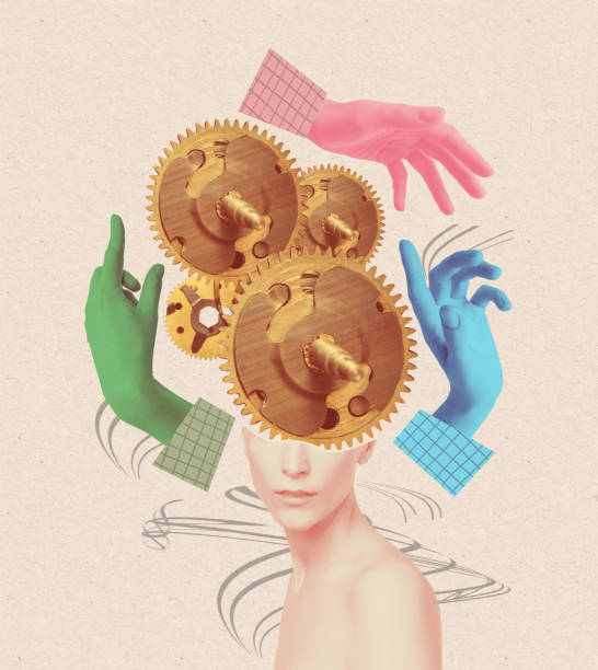 istock Contemporary art collage, design. Abstract hand near human head, working with mental issues. Psychiatrist. Concept of medical assistance, treatment, mental treatment 1809077583