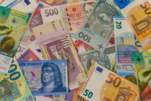 istock Background of currencies from different european countries 1809078111