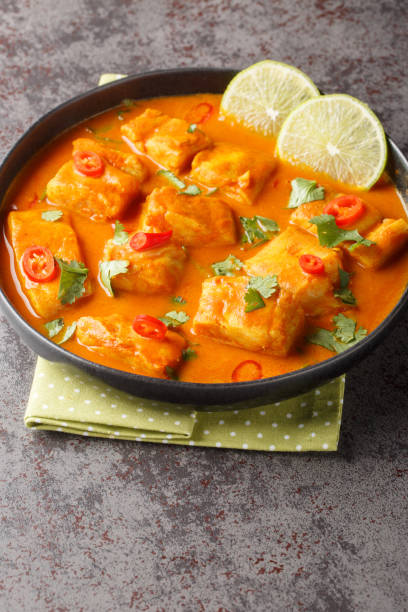 istock Sri Lankan Fish Curry, Thora Malu close up on a plate. Vertical 1809096764