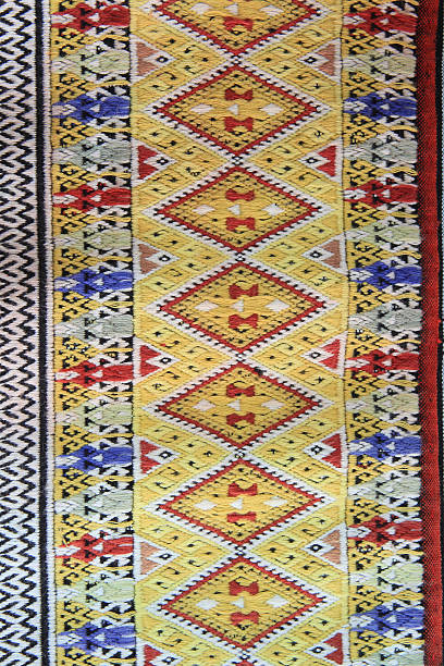 istock Closeup texture of thai style fabric weave hand-woven 180910231