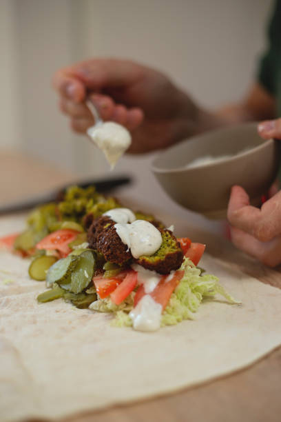 istock Man cooking homemade falafel meal. 1809102522