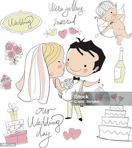 Wedding Card Bride And Groom Stock Illustration - Download Image Now - Adult, Beautiful People, Beautiful Woman