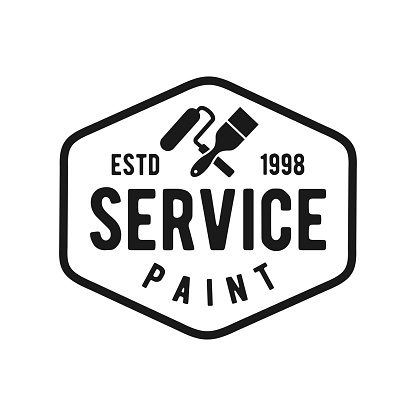 vintage retro house painting service vector stock illustration