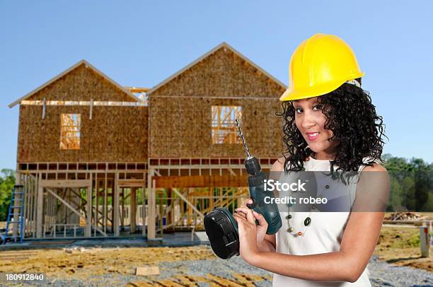 Weibliche Bau Arbeiter Stockfoto und mehr Bilder von Architektin - Architektin, Architekturberuf, Ausrüstung und Geräte