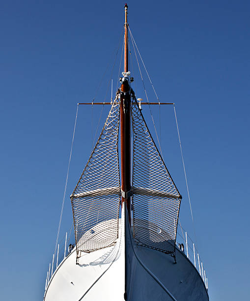 Bowsprit of motor yacht stock photo
