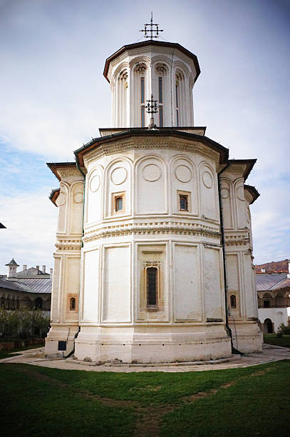 The church of Polovragi monastery in Romania stock photo