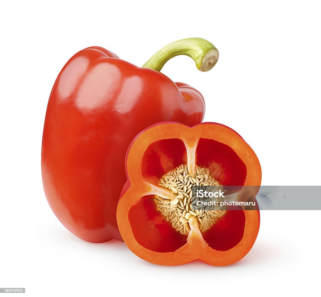 Bell peppers Red bell peppers isolated on white. Bell Pepper Stock Photo