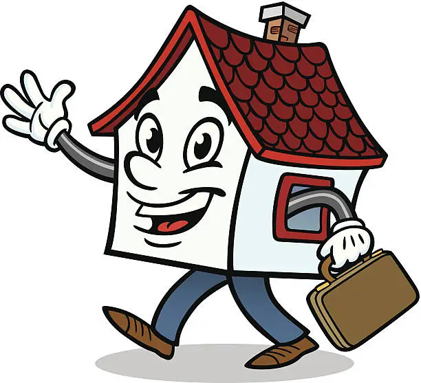 Vector illustration of Walking House