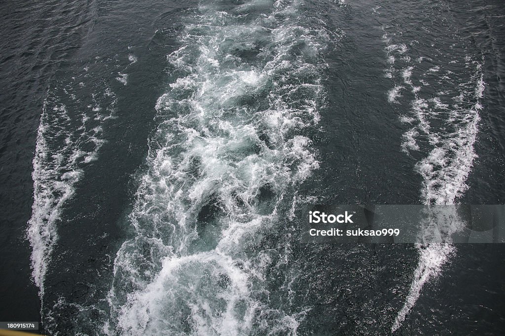 Waves from boats Waves caused by a ship at sea. Beauty In Nature Stock Photo