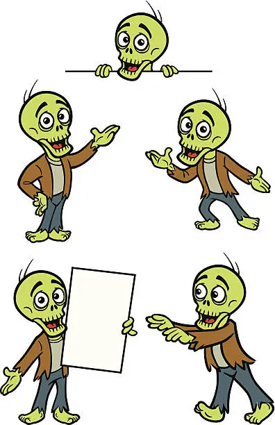 Vector illustration of Cute Zombie Man