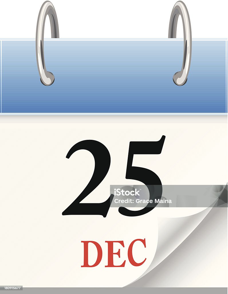 Calendário 25 de dezembro-vetor - Vetor de A Data royalty-free