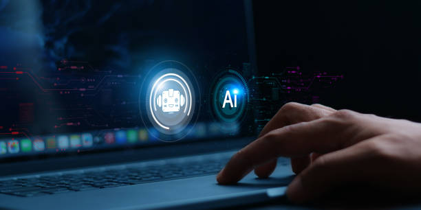 istock Chat with AI or Artificial Intelligence. Young businessman chatting with a smart AI or artificial intelligence using an artificial intelligence chatbot developed by OpenAI. 1809163454