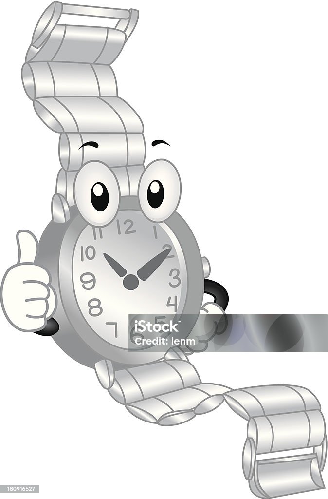 Wristwatch Mascot Mascot Illustration Featuring a Wristwatch Doing a Thumbs Up Advice stock vector