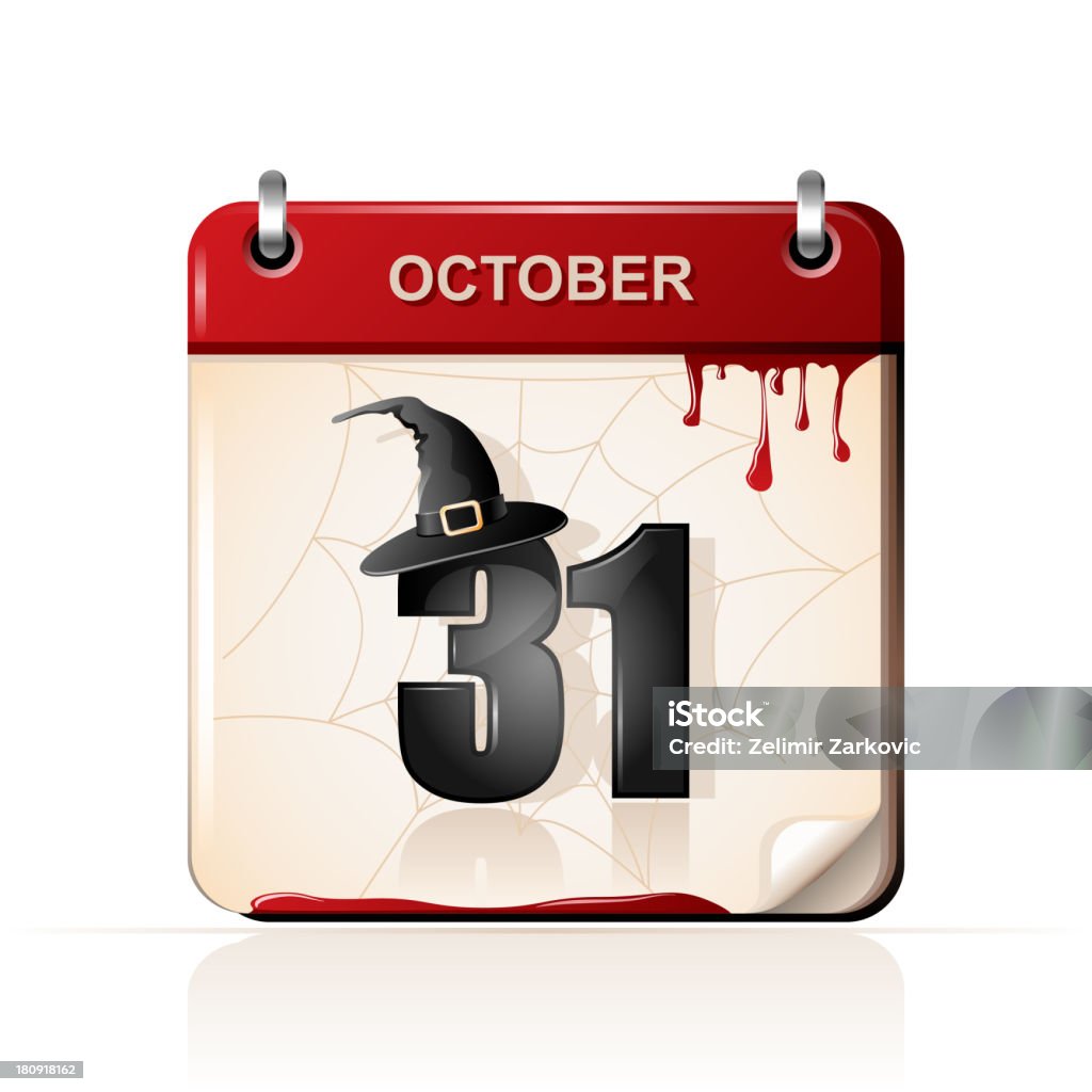 Calendario di Halloween - arte vettoriale royalty-free di Calendario