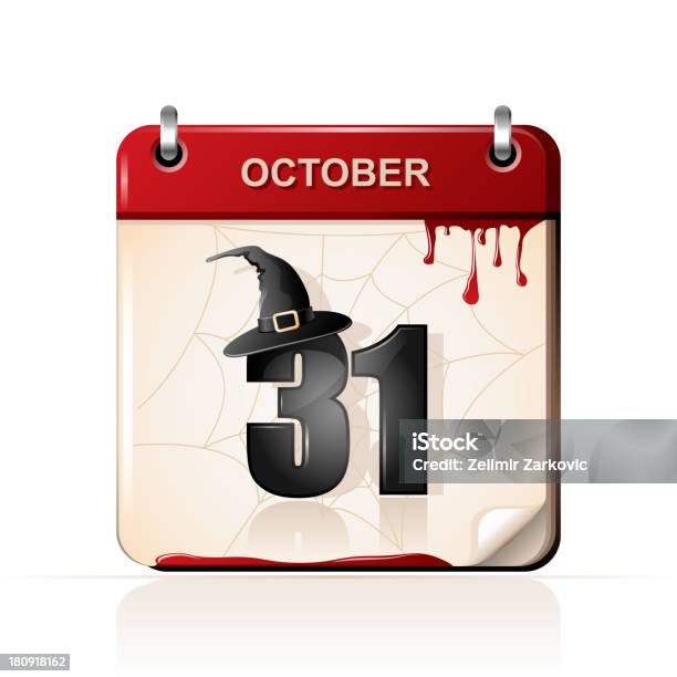 Calendario Di Halloween - Immagini vettoriali stock e altre immagini di Calendario - Calendario, Halloween, Cappello da strega