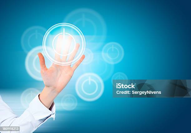 Hand And Icons Stock Photo - Download Image Now - Blue, Business, Choice