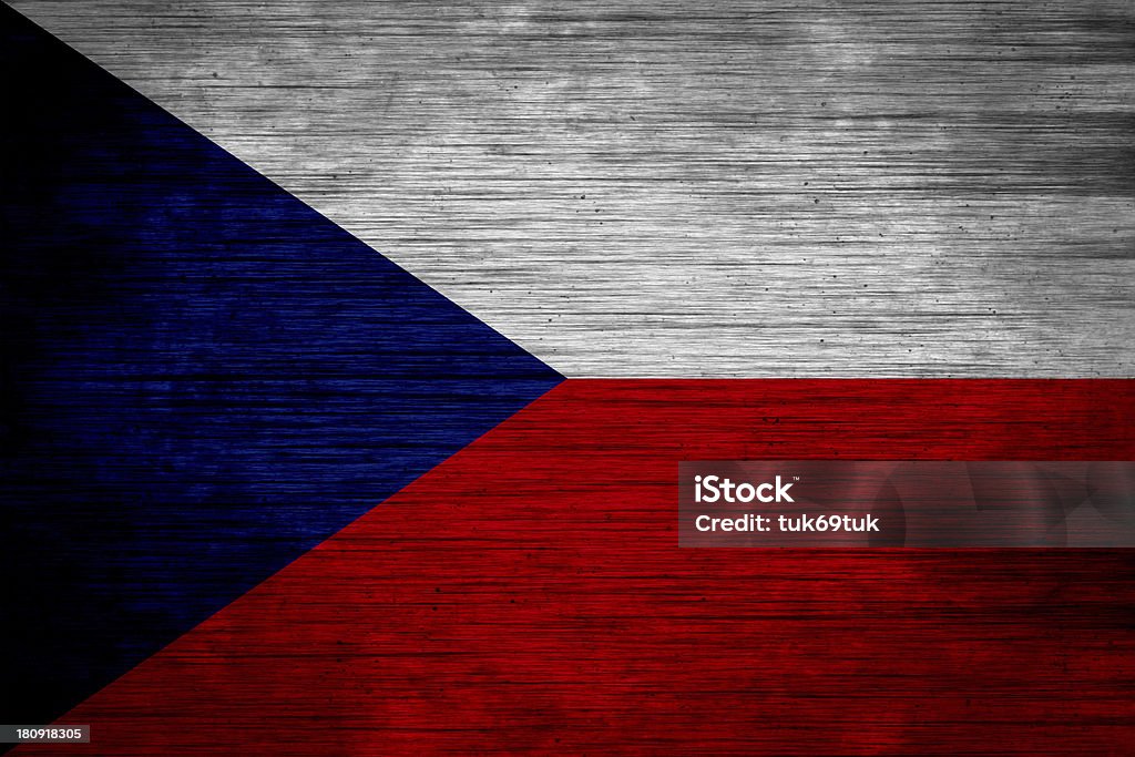 Bandeira da República Checa, na textura de madeira - Royalty-free Antigo Ilustração de stock