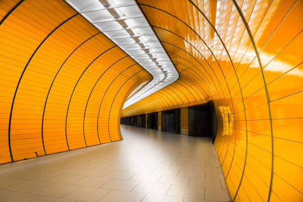 istock Underground tunnel. City transfer. Orange color 1809184568