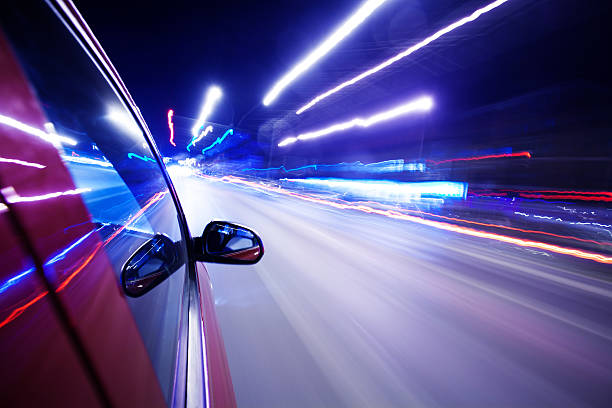 istock Night traffic,shoot from the window of rush car, 180921048