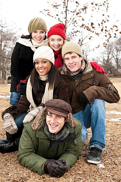 istock Group of friends outside in winter 180921148