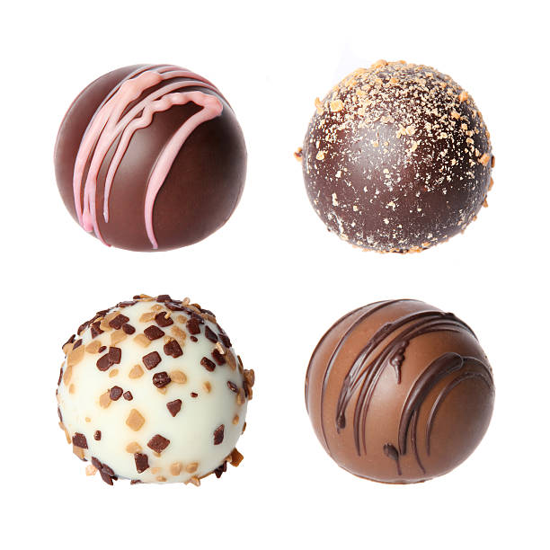 istock Chocolate candies collection. Beautiful Belgian truffles isolated 180921171