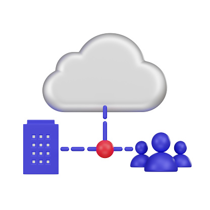 Upgrade your projects with a 3D Hybrid Cloud Connection Network icon. Ideal for web, presentations, and tech designs, symbolizing seamless integration and efficiency. Elevate your visuals with modern sophistication.