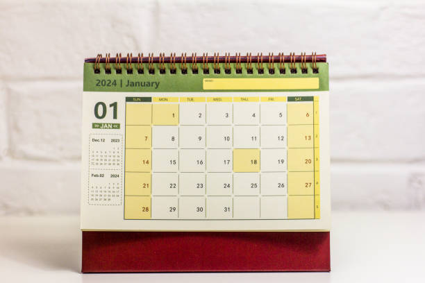 istock Hello January. On the table is a calendar for January 2024. 1809224814