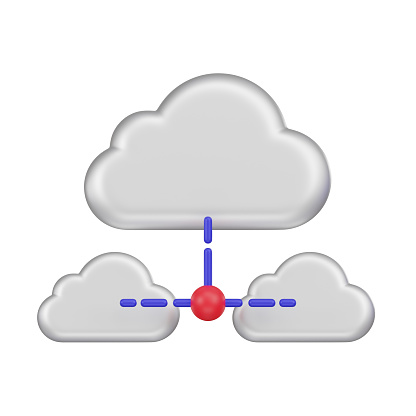Explore seamless integration with the Multi-Cloud Connection 3D Icon. Illustrating connectivity across diverse cloud platforms, this icon embodies the versatility and efficiency of modern cloud solutions.