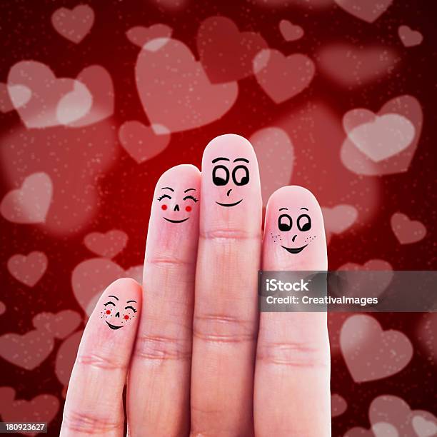 Finger Family Valentine Design Stock Photo - Download Image Now - Abstract, Bonding, Celebration