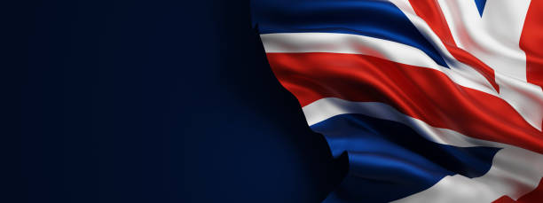 istock United kingdom flag on blue background with copy space 3D render 1809240330