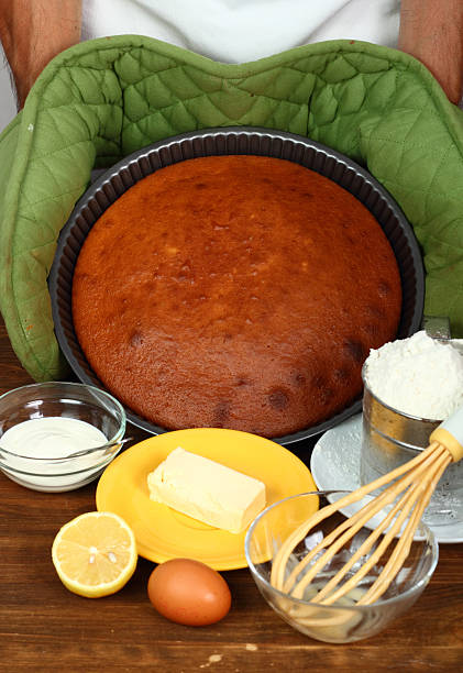 Making Sour Cream Lemon Cake
