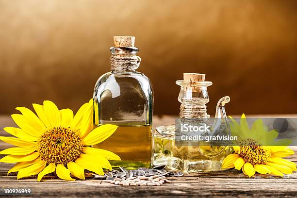 Two Oil Bottle Stock Photo - Download Image Now - Bottle, Condiment, Cooking