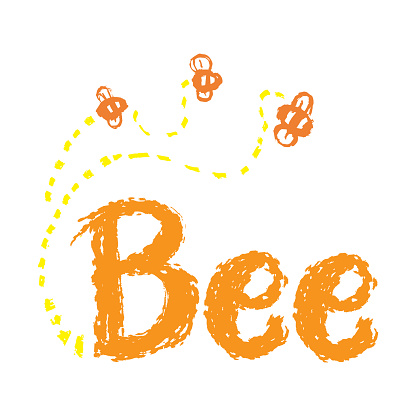 Bea In Lettering Bee Lettering Hand Drawn Doodle Lettering Vector Illustration Stock ...