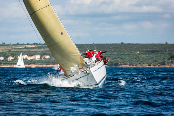 istock Sailing crew on sailboat on regatta 1809284185