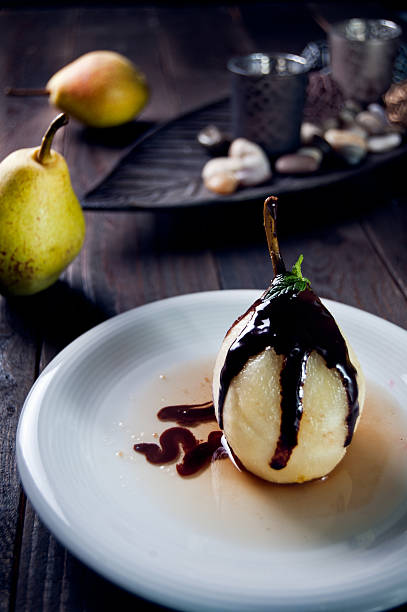 istock Delicious pear dessert with chocolate and amaretto liqueur 180928560