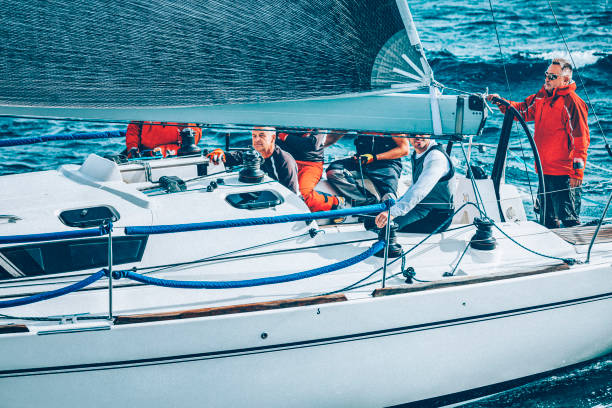 istock Sailing crew on sailboat on regatta 1809291086