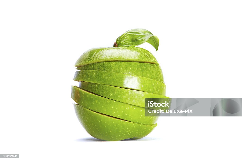 Zielone Jabłko kromki - Zbiór zdjęć royalty-free (Bez ludzi)