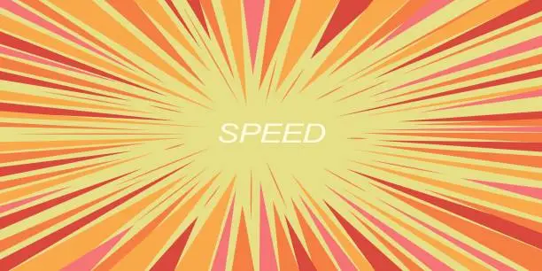 Vector illustration of Manga style radial speed striped background.