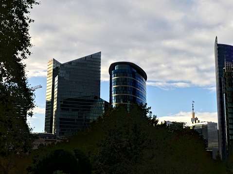 October 2023, Brussels - Visit the magnificent city of Brussels, capital of Belgium. View of reflections on the surface of Belgian buldings