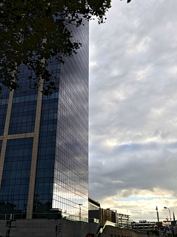 October 2023, Brussels - Visit the magnificent city of Brussels, capital of Belgium. View of reflections on the surface of Belgian buldings