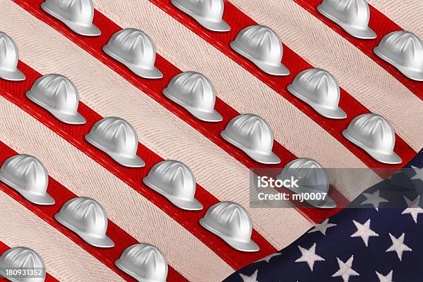 American Konstruktion Stockfoto und mehr Bilder von Amerikanische Flagge - Amerikanische Flagge, Arbeitsstätten, Bauarbeiter