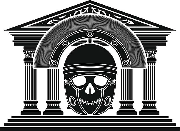 Vector illustration of skull of roman centurion