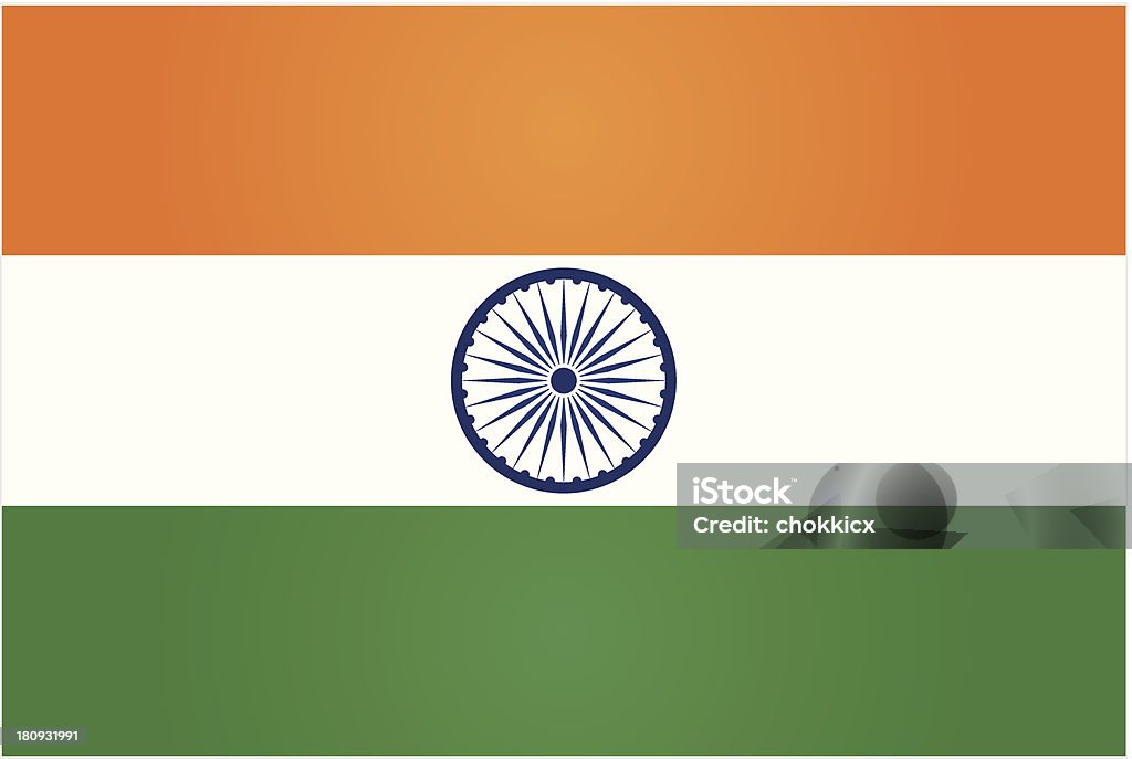 Índia ou Bandeira Indiana - Vetor de Bandeira Indiana royalty-free