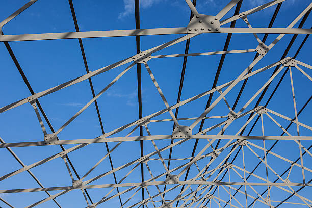 istock Roof frame of business building under construction. 180932048