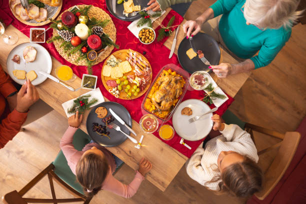 istock Multi-generation family having Christmas dinner at home 1809327820