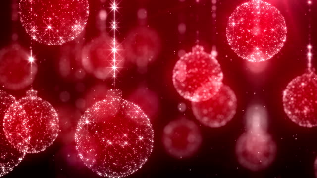 Animated background of sparkling Christmas ornaments. Video is Loopable.