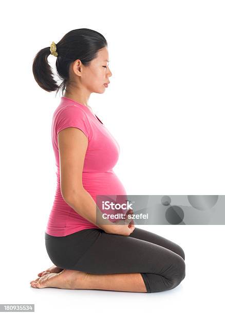 Pregnant Woman Meditation Stock Photo - Download Image Now - 30-39 Years, Abdomen, Adult