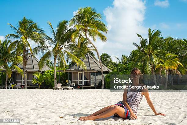 Girl On The White Sandy Beach Stock Photo - Download Image Now